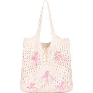 Women Pinkish Apricot Shoulder Shopping Handbag Casual Travel Tote Fold Able Bag